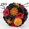 Gothic Artificial Bouquet Wedding Bouquets for Bride And Bridesmaid, Halloween Bouquet, Dead Branch Flower Black Rose Blooms Fake Centerpiece,