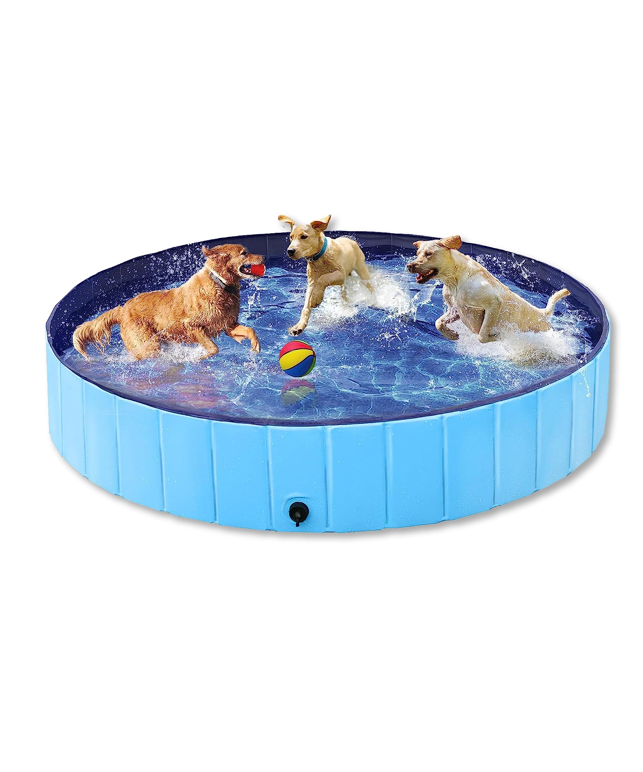

Панельный Надувной Без Воздуха Виниловый Бассейн для Домашнего Использования Бассейн, Складной, Требуется, Складной, Требуется, Большой, Компактный, Дети, Собаки, (Синий, 160см) синий