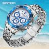 Sanda TEMU Multifunctional Quartz Sports Watch with Calendar - Men's Business Six-Hand Timer