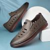Summer new men's hollowed-out breathable leather sandals hole shoes men's handmade online casual overshoes