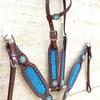 Premium Horse Show Saddle Tack Western Leather Headstall Breast Collar