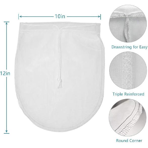 Nut Milk Bag Reble 3 Pack 12" x 10" Cheesecloth Bags for Straining Almond/Soy Milk Greek Yogurt Strainer Milk Nut Bag for Cold Brew Coffee Tea Beer