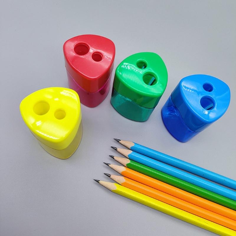 12Pcs Handheld Pencil Sharpeners Double Hole Sharpeners Portable Pencil Sharpening Tool for Student Children Artist
