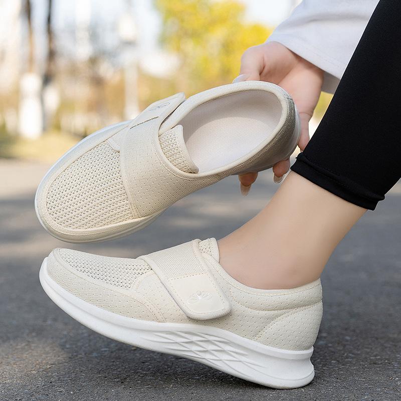 New Arrival Walking Shoes for Middle-Aged and Elderly Women – Velcro-Closure Sneakers with Hiking Soles