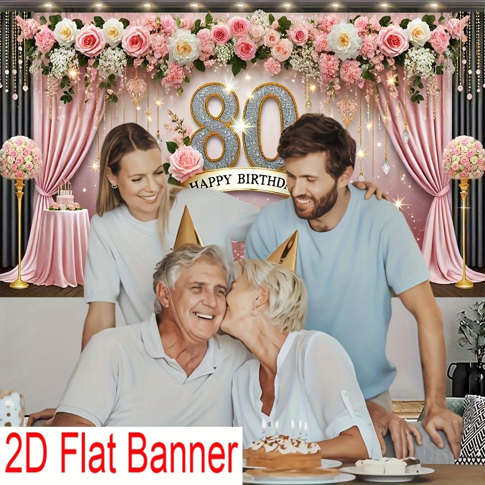 1Pcs 80th Birthday Golden Diamond Rose Decoration Background Birthday Backdrop Decorations For Photo Studio Photo Booth Party