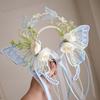 Sweet Big Butterfly Wing Hairpins Mesh Flower Headband Fashion Children's Headdress  Party