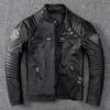 Motorcycle Front Layer Cowhide Leather Genuine Leather Jacket Men's Motorcycle Suit Slim Short Youth Leather Jacket Jacket