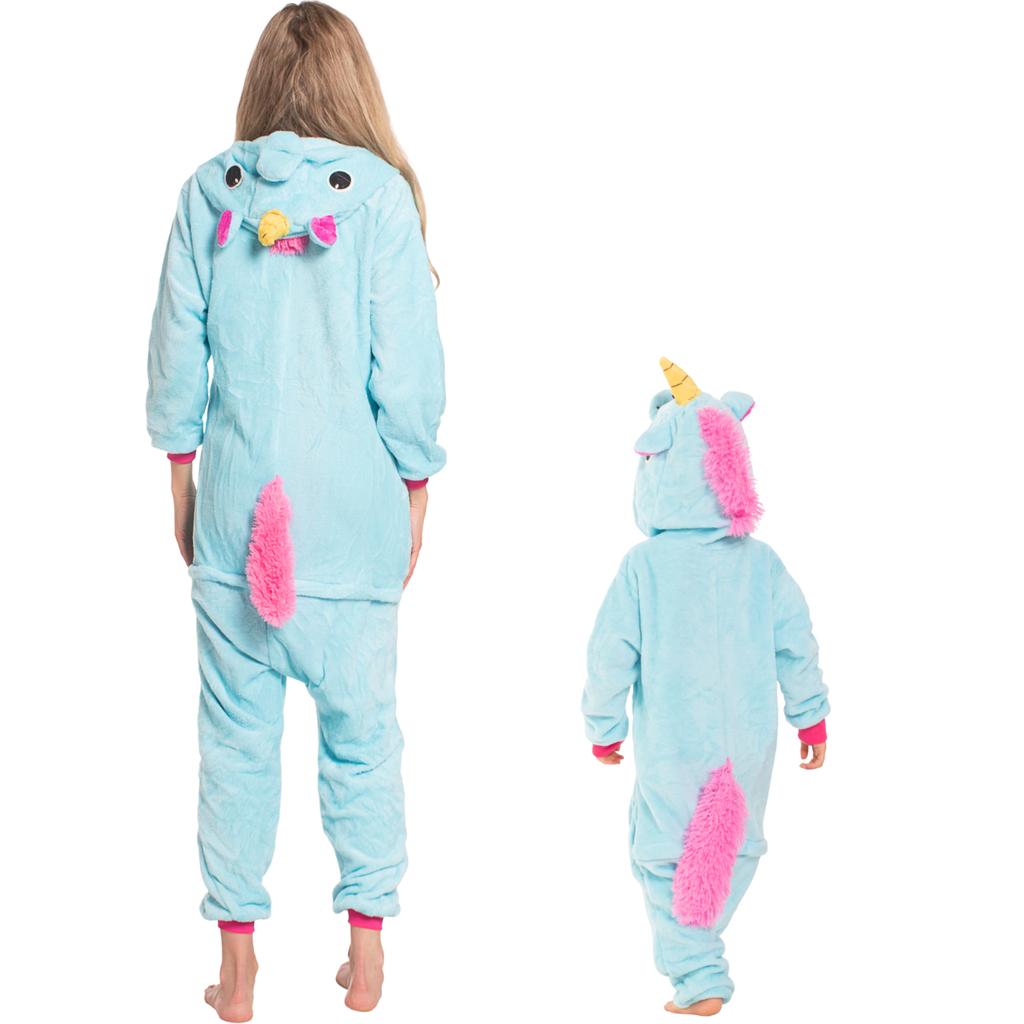 Piżama dla dzieci dziecięca kigurumi onesie kostium pegaz niebieski 115-125