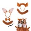 Adults Kids Animal Costume Foxes Ears Headband Bowtie Set Foxes Costumes Accessories for Halloween Cosplay Party Decors