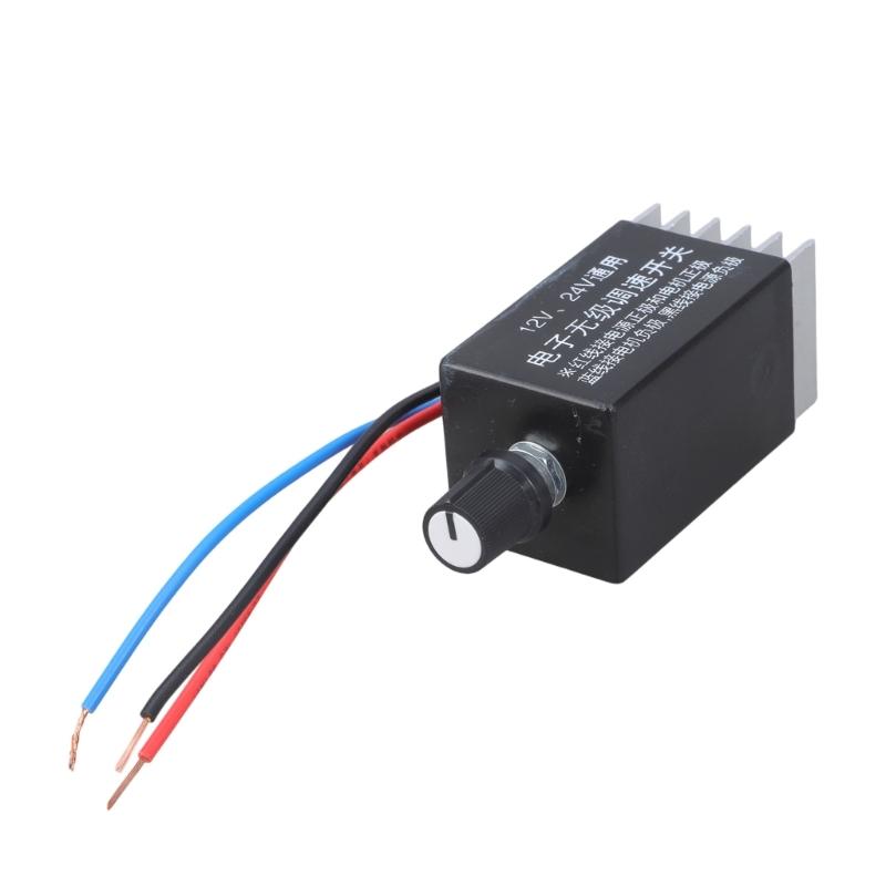 Aluminum 12V 24V Motor Speed Controller 7A 3 Wire Adjustable Speed Regulator Switches For Blower Fan Applications