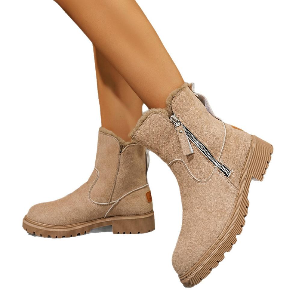 Fashion New Winter Snow Boots with Fleece and Thickening, Warm, Fashionable and Casual Cotton Shoes for Women In 2025