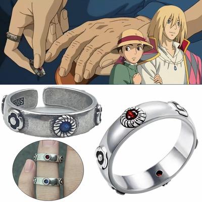 Anime Il Castello Errante di Howl Anello Cosplay Hayao Miyazaki Sophie Howl Costumi Unisex Anelli di Metallo Gioielli Prop Accessori Regalo