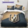 Ensemble de couette à motif Vegas Golden Knights2 Décoration de maison Cadeau (1 * housse de couette + 2 * taie d'oreiller sans garnissage)