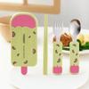Cartoon Pattern Ice Cream Cutlery Set Reusable Kids Chopsticks Fork Spoon Set  Office