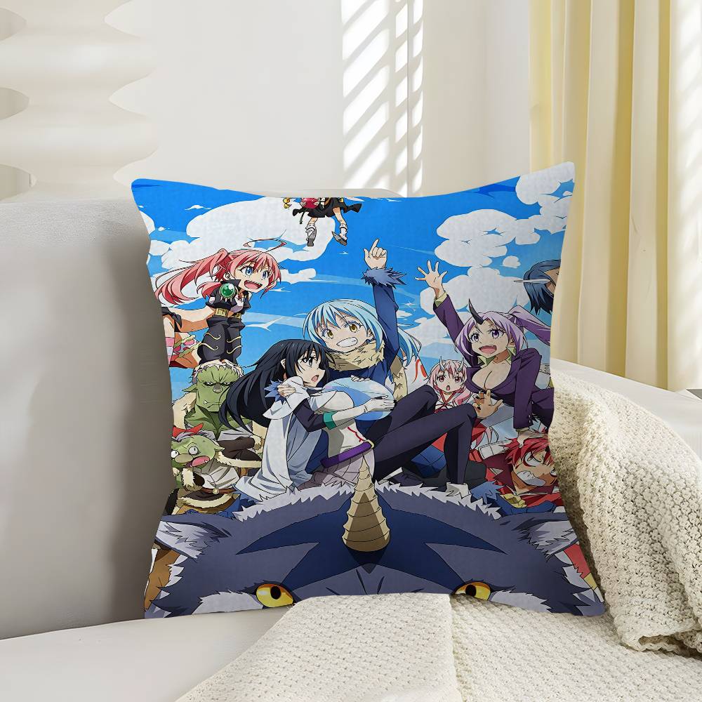 Anime Tensei Shitara Slime Datta Cushion Cover Polyester Sofa Cushions Decorative Throw Pillows Home Decoration Pillowcover