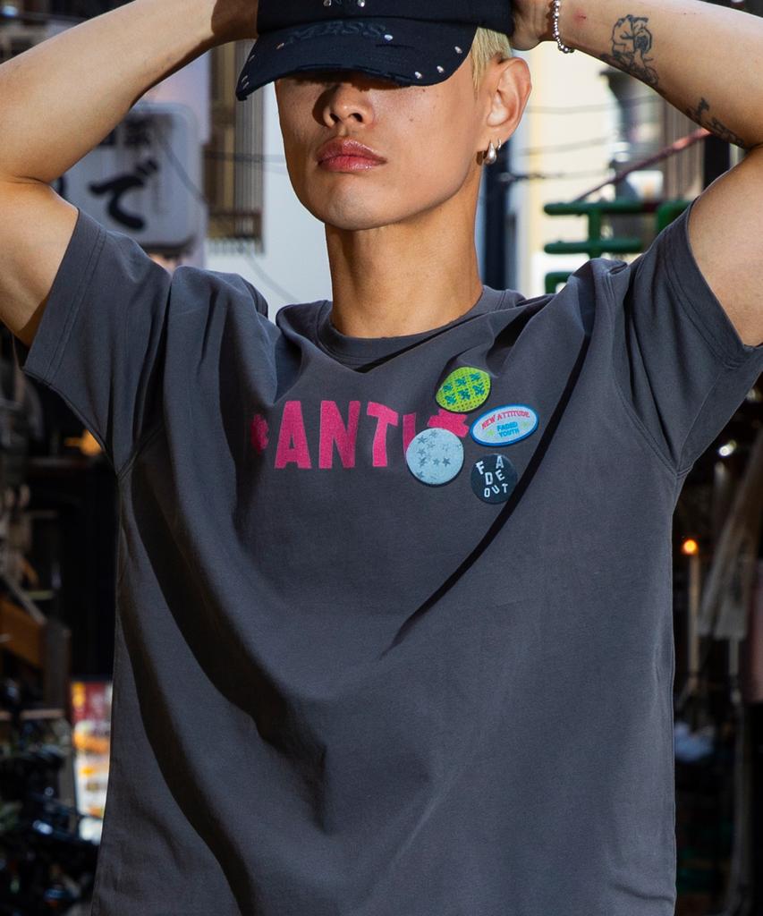 XTONZ Xf010 Anti-Pin Badge T-Shirt (Charcoal)