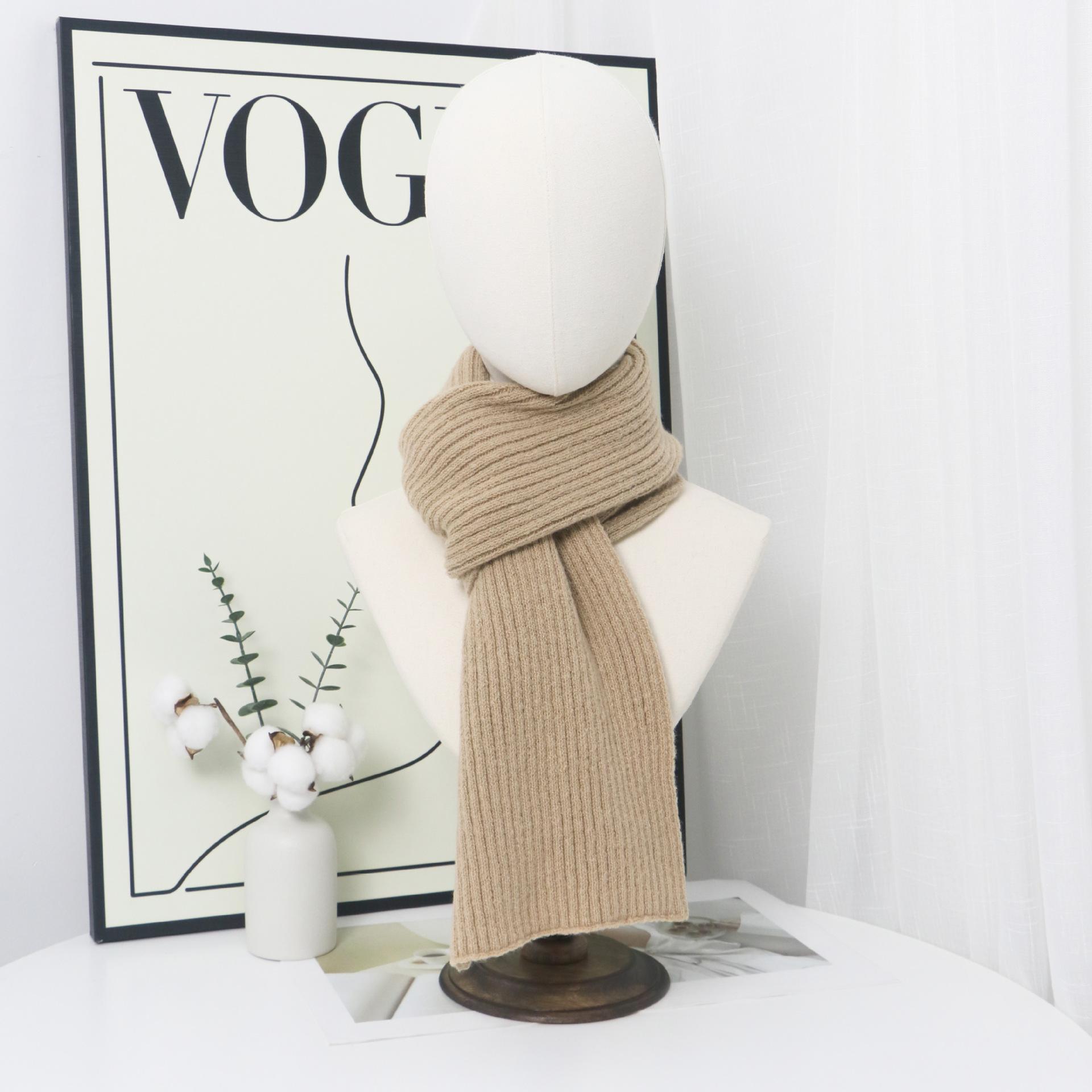 

Вязаный вертикальный шарф, теплый однотонный, корейский, парный, модный, японский, студенческий, женский, теплый шарф