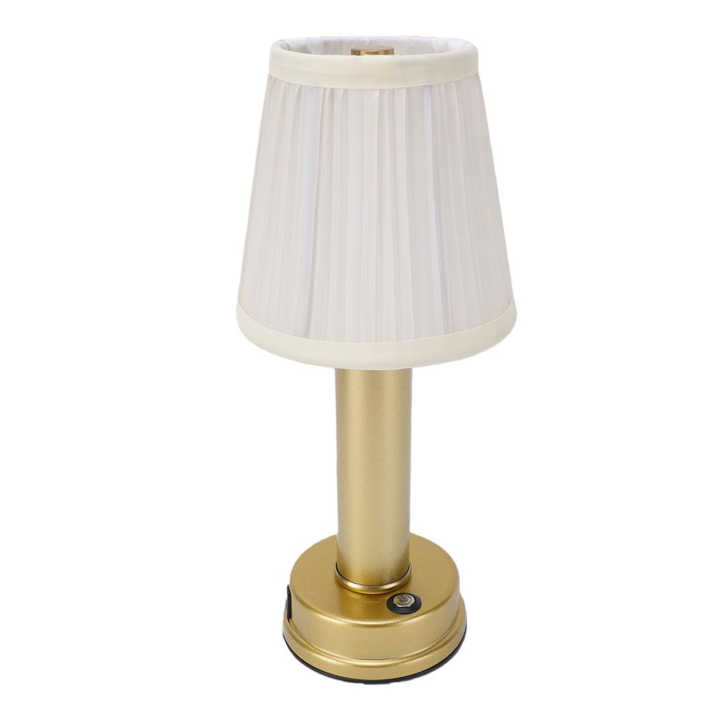 Mini Cordless Table Lamp Dimmable Battery Operated LED Touch Table Lamp with Fabric Shade for Bedroom Living Room