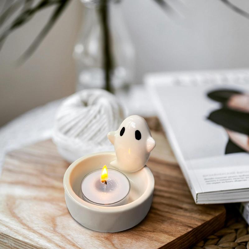 DIY Ghost Candlesticks Silicone Mold for Creative Halloween Resin Candle Holder Handmade 3D Ghost Shape Mold