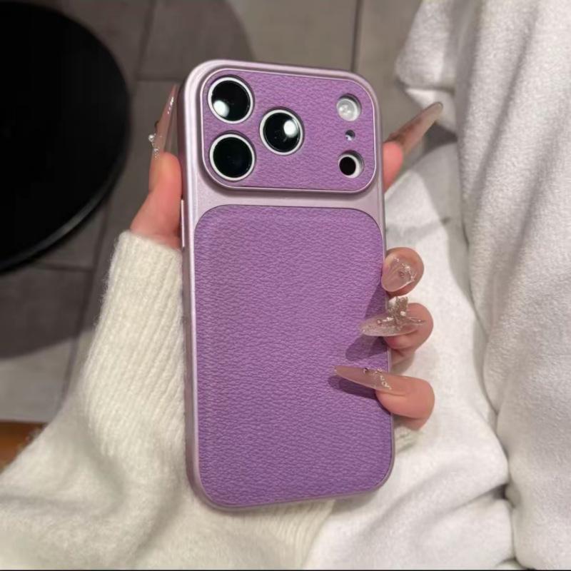 Jesienno-zimowe etui na telefon o fakturze liczi do iPhone 17 Pro Max, 16 i 15