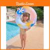 Fashionable Watercolor Flower Swim Ring For Children And Adults Thick Inflatable Lifebuoy