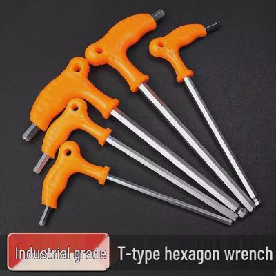 T-type Allen Wrench: Extended Flat Head Ball, Handle, Hex Screwdriver, 6-Point Bit