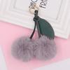 Cherry Plush Fur Ball Keychain for Women - Bag, Backpack, and Car Ornament