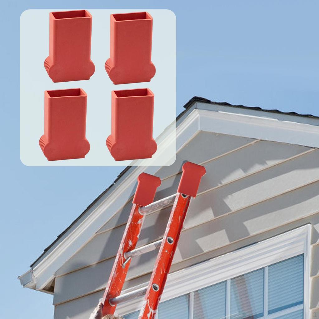 4x Ladder Foot Covers, Pads, Portable Rubber for Basements, Workout, Fitness Schools
