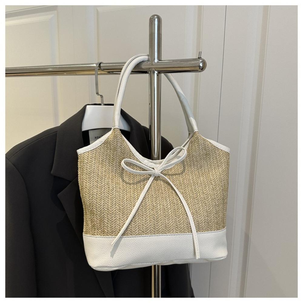 Large Capacity Straw Shoulder Bag Elegant Women's Handbag Korean Weaving Tote Bag  Beach