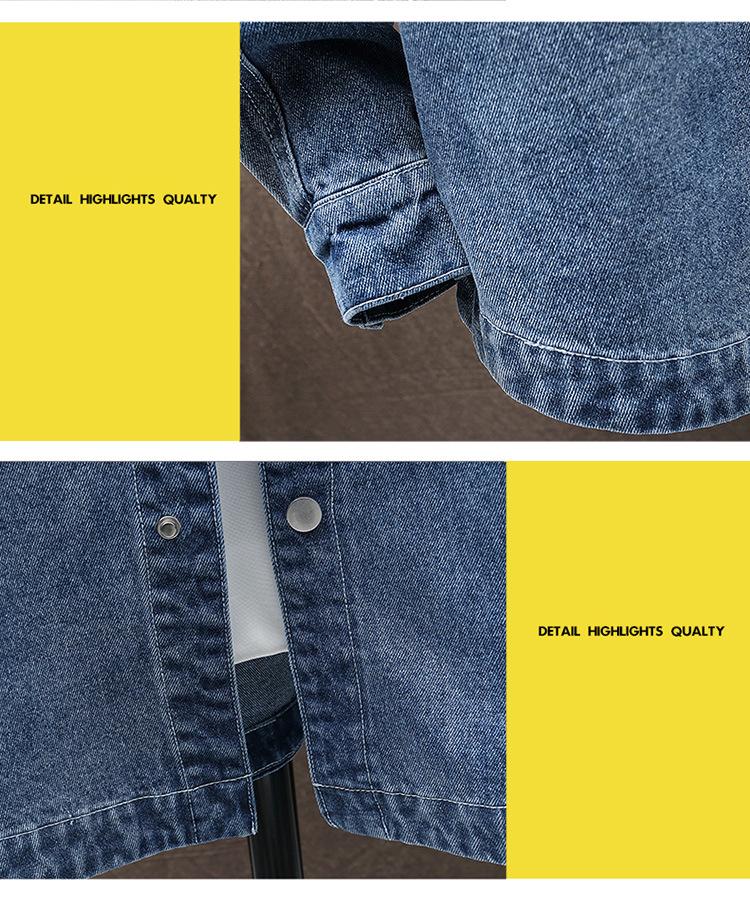 Męska kurtka dżinsowa z gradientem 2022 – Wiosenno-jesienna moda młodzieżowa, casualowy płaszcz z nadrukiem