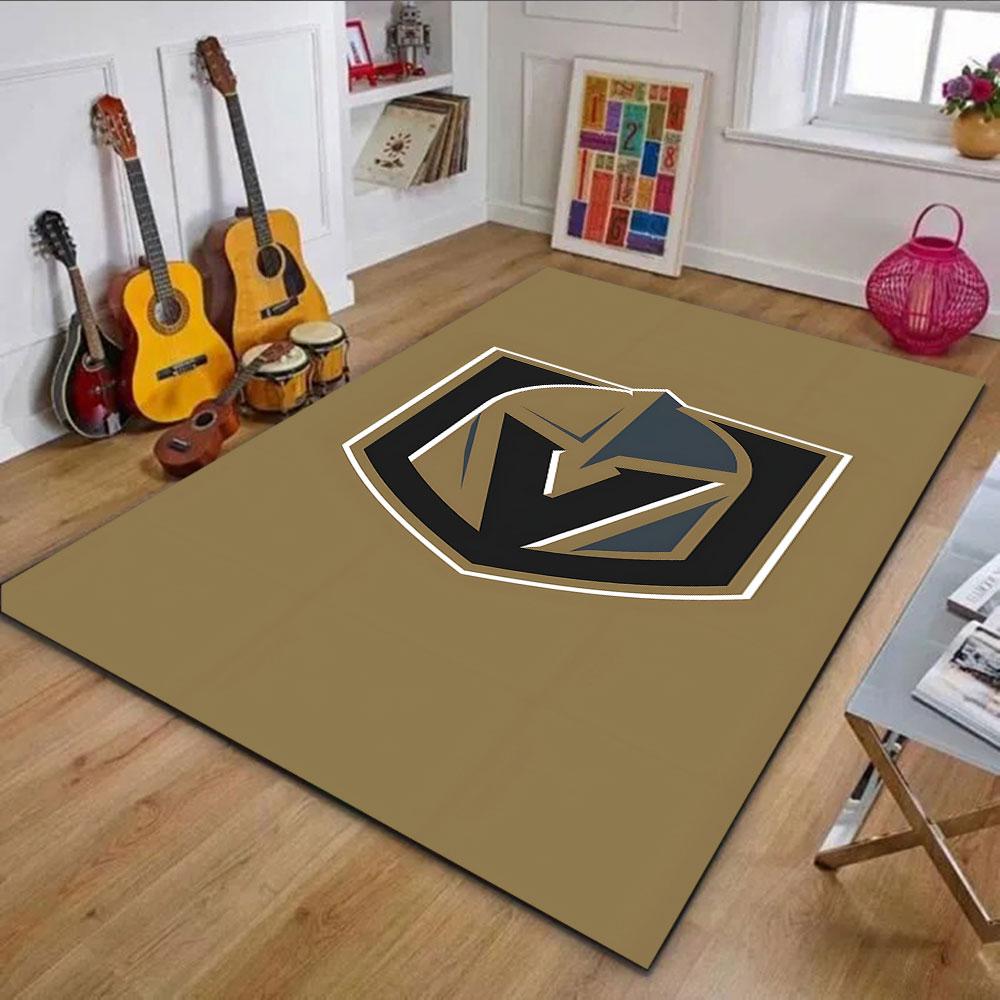 Golden Knight Shield Emblem Patterned carpet, non slip mat suitable for living room and bedroom sofas