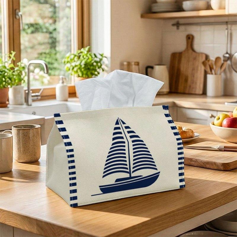 1pc Coastal Vehicle Tissue Box, Sailboat Perfect for Outdoor Gatherings, Daily Desktop Use, And Suitable for Bedrooms, Living Rooms, And Cars, Serving