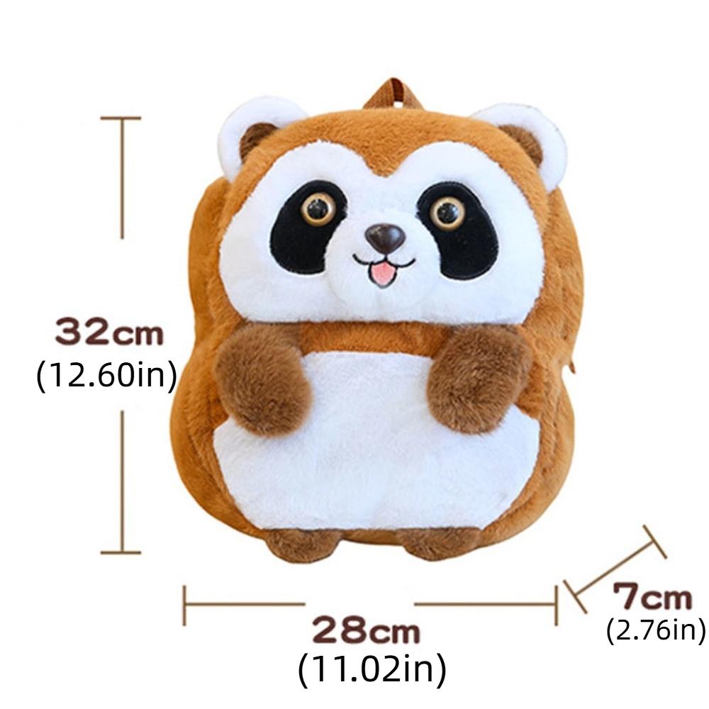 Stuffed Animal Cute Camel Plush Bag Plush Cartoon Doll Bag Little Raccoon Plush Backpack  Girls