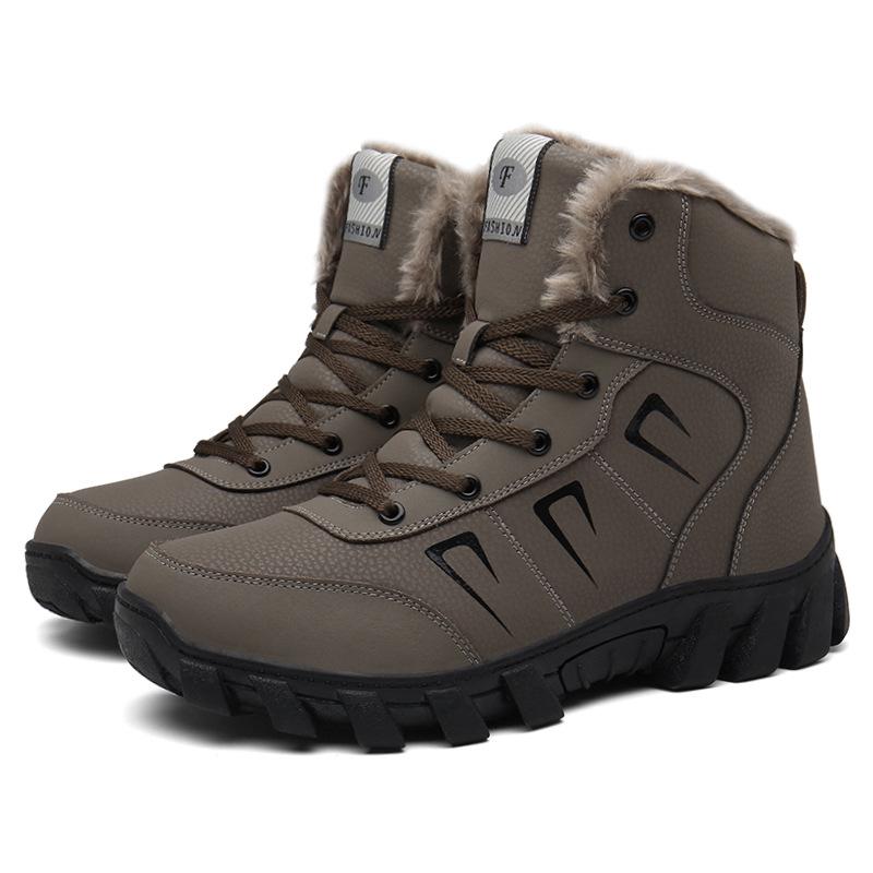 

Plus Size Outdoor High-Top Casual Snow Boots - Winter Warm Velvet Sports Style for Couples 41 хакі