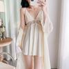 Sexy pajamas women's ice silk thin with chest pad lace suspender nightdress pure desire silk 1011 new loungewear