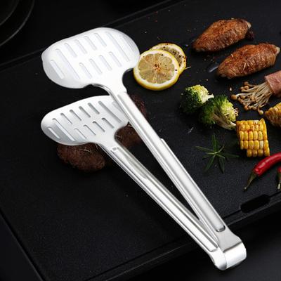 Pinza per Alimenti per Alimenti Manico Lungo a Doppia Faccia Vuota Lucidata Antiscottatura Acciaio Inossidabile Multifunzionale Pinza per Bistecca Buffet Forcipe Accessori da Cucina
