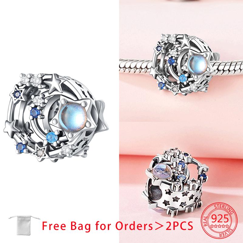 Zircon Moon Stars Planets Pendant Charm Bead Charms Bead Charms Compatible With Do It Yourself Women Copper Jewellery Authentic Bracelets Necklaces Fi