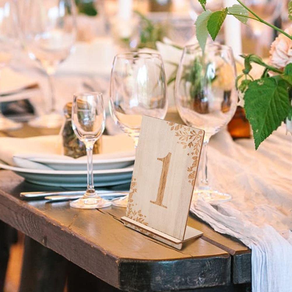 10pcs Reusable Rustic Table Signs 1-10 Numbers Seating Sign Cards Wooden Table Numbers  Anniversary
