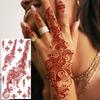 1 Foglio Hennè Ramadan Stile Indiano Tatuaggi Temporanei Per Mani Dita Donne, Adesivi Finti Tatuaggi Lunga Durata Realistici