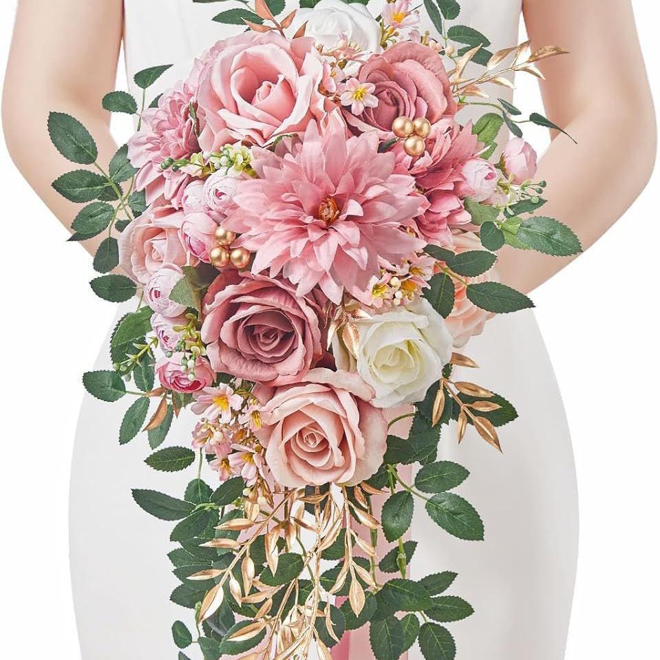 Simulation Water Drop Shaped Bridal Bouquet European Wedding Photo Props Wedding Fake Bouquet