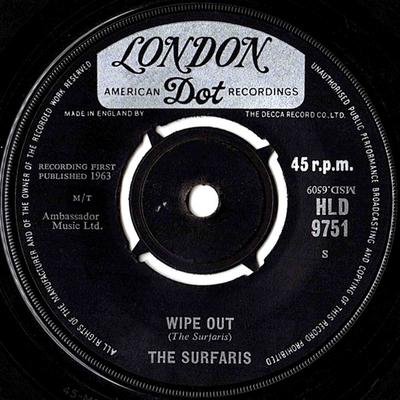 7inch Record SURFARIS - Wipe Out / Surfer Joe HLD9751 London Records, 1963 UK Rock Used