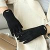 Women Touch Screen Gloves Autumn Winter Keep Warm Mittens Thin Cashmere Solid Cycling Drive Suede Fabric Elegant Windproof New