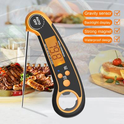 Digital Meat Thermometer with Bottle Opener Waterproof Instant Read Food Thermometer Grilling Cooking Backlight LCD Screen Ultra Fast BBQ Thermometer