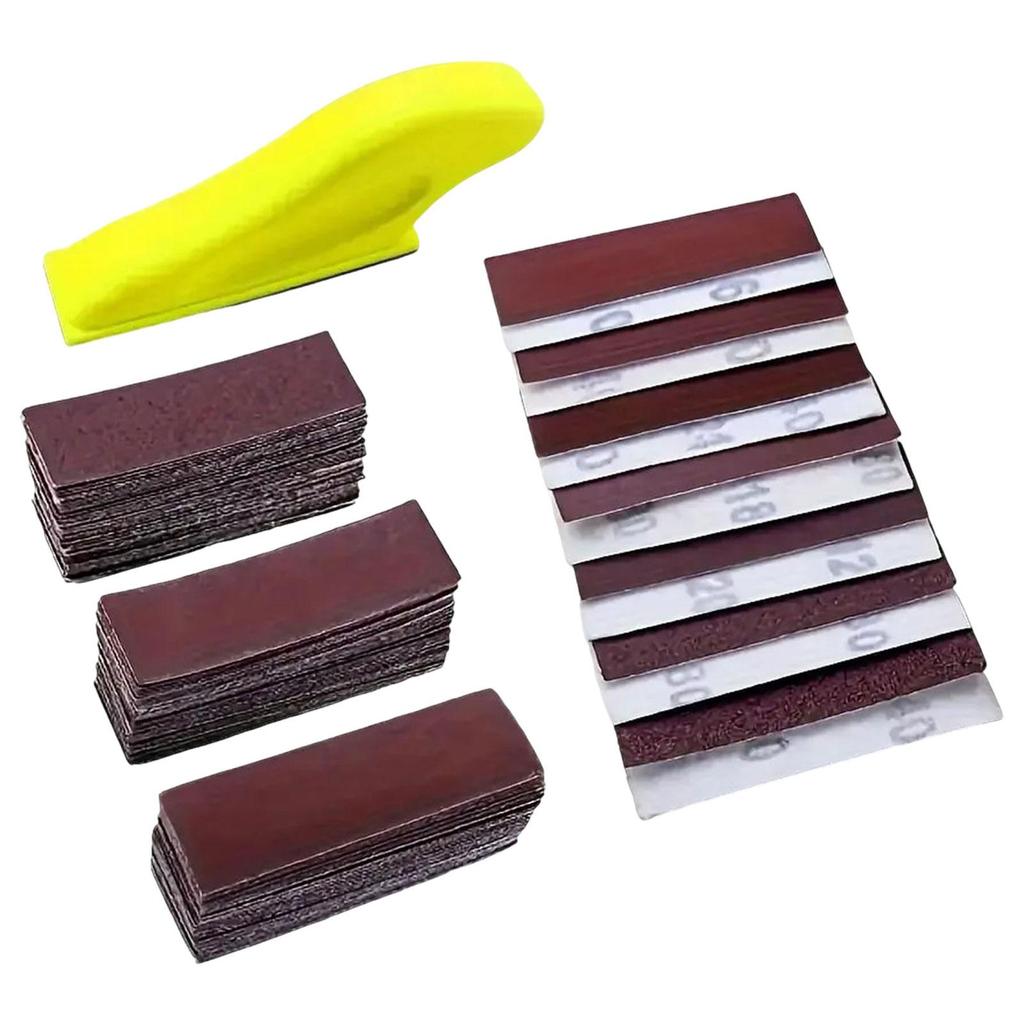 Micro Sander, Small Sanding Tool with 70Pcs Sandpaper, Hand Sanding Block for Wood Polishing