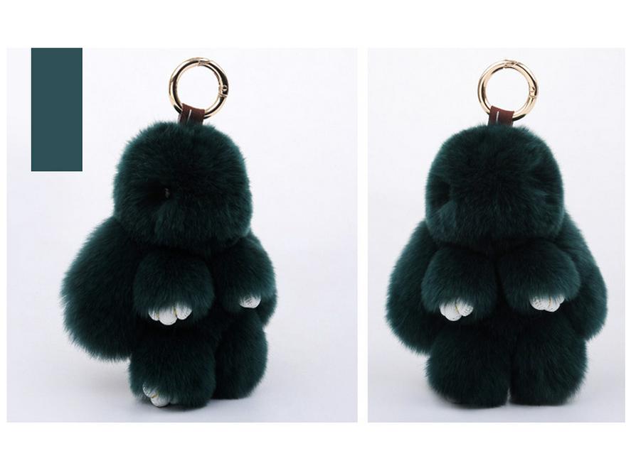 Breloc Pompom din Blană de Iepure Rex - Pandantiv Iepure Pluș Drăguț și Charm pentru Geantă