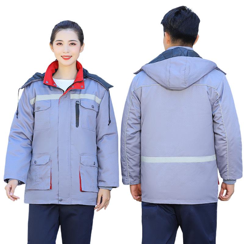 Men's Winter Cotton Work Jacket - Warm, Thickened, Cold Protection for Auto Repair and Workshop Jobs