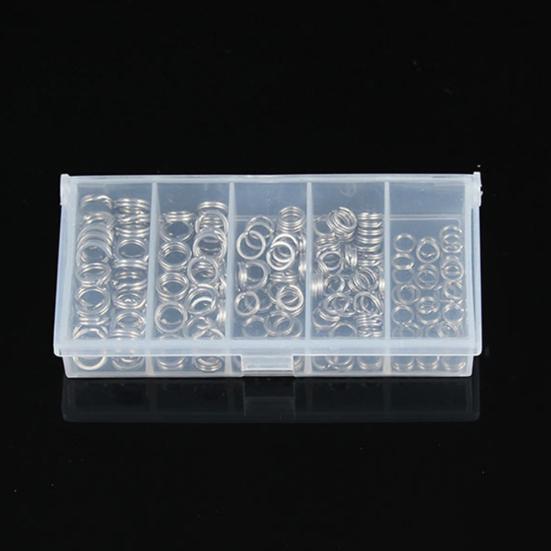 200Pcs Stainless Steel Fishing Split Rings Bait Lure Solid Loop Tackle Tool Kit