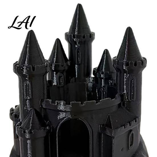 Gothic Style Table Centerpiece 3D Printed Medieval Castle Candle Holder Dark Decorative Holder for Fireplace Candlestick Fantasy Ornament Halloween