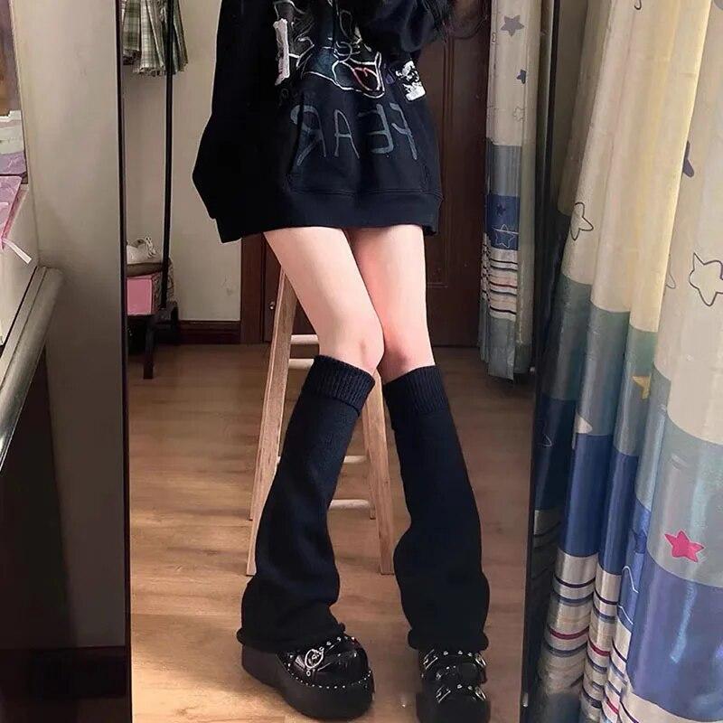 Incalzitoare pentru picioare Lolita Sweet Girl Sosete lungi Y2K tricotate Acoperire calda pentru picioare Incalzitoare pentru brate albe Doamne Toamna Iarna Sosete crosetate Mansete pentru cizme JK