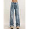 Spring and Summer American High Street Ruffian Handsome Cleanfit Casual Straight Jeans Boys Loose Trendy Pants